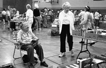 Workers at AAUW Brevard Book Sale
